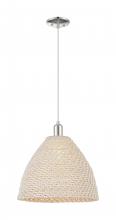 Innovations Lighting 716-1P-PN-NBD-16-NAT - Bristol Natural - 1 Light - 6 inch - Polished Nickel - Cord hung - Mini Pendant