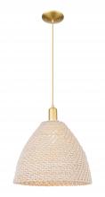 Innovations Lighting 716-1P-SG-NBD-16-NAT - Bristol Natural - 1 Light - 6 inch - Satin Gold - Cord hung - Mini Pendant
