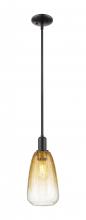 Innovations Lighting 716-1S-BK-G480-6AM - Brookhaven Almond - 1 Light - 6 inch - Matte Black - Mini Pendant