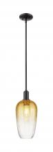 Innovations Lighting 716-1S-BK-G484-7AM - Brookhaven Flute - 1 Light - 6 inch - Matte Black - Mini Pendant