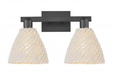 Innovations Lighting 716-2W-BK-NBD-75-NAT - Bristol Natural - 2 Light - 16 inch - Matte Black - Bath Vanity Light