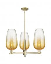 Innovations Lighting 716-3CR-AB-G484-7AM - Brookhaven Flute - 3 Light - 18 inch - Antique Brass - Flush Mount