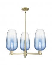 Innovations Lighting 716-3CR-AB-G484-7SB - Brookhaven Flute - 3 Light - 18 inch - Antique Brass - Flush Mount