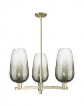 Innovations Lighting 716-3CR-AB-G484-7SL - Brookhaven Flute - 3 Light - 18 inch - Antique Brass - Flush Mount
