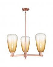Innovations Lighting 716-3CR-AC-G480-6AM - Brookhaven Almond - 3 Light - 18 inch - Antique Copper - Flush Mount