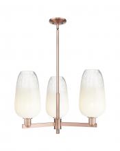 Innovations Lighting 716-3CR-AC-G484-7OP - Brookhaven Flute - 3 Light - 18 inch - Antique Copper - Flush Mount
