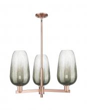 Innovations Lighting 716-3CR-AC-G484-7SL - Brookhaven Flute - 3 Light - 18 inch - Antique Copper - Flush Mount