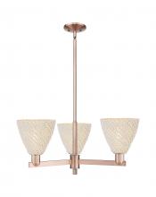 Innovations Lighting 716-3CR-AC-NBD-75-NAT - Bristol Natural - 3 Light - 18 inch - Antique Copper - Flush Mount