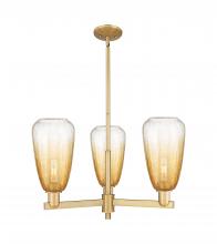 Innovations Lighting 716-3CR-BB-G480-6AM - Brookhaven Almond - 3 Light - 18 inch - Brushed Brass - Flush Mount