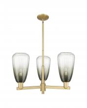 Innovations Lighting 716-3CR-BB-G480-6SL - Brookhaven Almond - 3 Light - 18 inch - Brushed Brass - Flush Mount