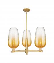 Innovations Lighting 716-3CR-BB-G484-7AM - Brookhaven Flute - 3 Light - 18 inch - Brushed Brass - Flush Mount