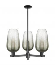 Innovations Lighting 716-3CR-BK-G484-7SL - Brookhaven Flute - 3 Light - 18 inch - Matte Black - Flush Mount