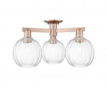 Innovations Lighting 716-3F-AC-G458-7CL - Preston - 3 Light - 6 inch - Antique Copper - Semi-Flush Mount
