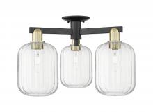 Innovations Lighting 716-3F-BAB-G460-7CL - Preston - 3 Light - 6 inch - Black Antique Brass - Semi-Flush Mount