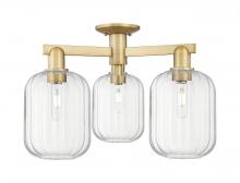 Innovations Lighting 716-3F-BB-G460-7CL - Preston - 3 Light - 6 inch - Brushed Brass - Semi-Flush Mount