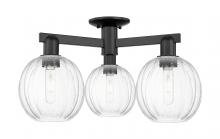 Innovations Lighting 716-3F-BK-G458-7CL - Preston - 3 Light - 6 inch - Matte Black - Semi-Flush Mount