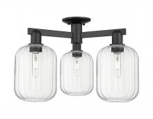 Innovations Lighting 716-3F-BK-G460-7CL - Preston - 3 Light - 6 inch - Matte Black - Semi-Flush Mount