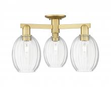 Innovations Lighting 716-3F-SG-G459-6CL - Preston - 3 Light - 6 inch - Satin Gold - Semi-Flush Mount
