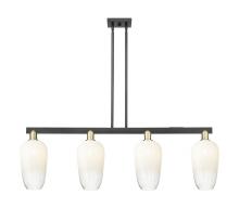 Innovations Lighting 716-4I-BAB-G484-7OP - Brookhaven Flute - 4 Light - 48 inch - Black Antique Brass - Cord hung - Island Light
