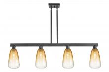 Innovations Lighting 716-4I-BK-G480-6AM - Brookhaven Almond - 4 Light - 48 inch - Matte Black - Cord hung - Island Light