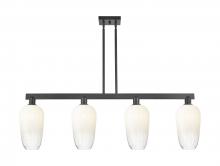 Innovations Lighting 716-4I-BK-G484-7OP - Brookhaven Flute - 4 Light - 48 inch - Matte Black - Cord hung - Island Light