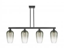 Innovations Lighting 716-4I-BK-G484-7SL - Brookhaven Flute - 4 Light - 48 inch - Matte Black - Cord hung - Island Light