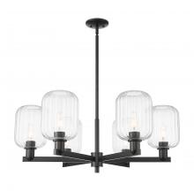 Innovations Lighting 716-6CR-BK-G460-7CL - Preston - 6 Light - 24 inch - Matte Black - Chandelier