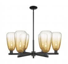 Innovations Lighting 716-6CR-BK-G480-6AM - Brookhaven Almond - 6 Light - 24 inch - Matte Black - Chandelier
