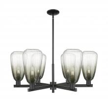 Innovations Lighting 716-6CR-BK-G480-6SL - Brookhaven Almond - 6 Light - 24 inch - Matte Black - Chandelier