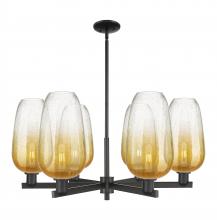 Innovations Lighting 716-6CR-BK-G484-7AM - Brookhaven Flute - 6 Light - 24 inch - Matte Black - Chandelier