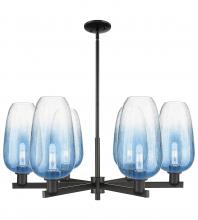Innovations Lighting 716-6CR-BK-G484-7SB - Brookhaven Flute - 6 Light - 24 inch - Matte Black - Chandelier