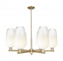 Innovations Lighting 716-6CR-CB-G484-7OP - Brookhaven Flute - 6 Light - 24 inch - Satin Nickel - Chandelier