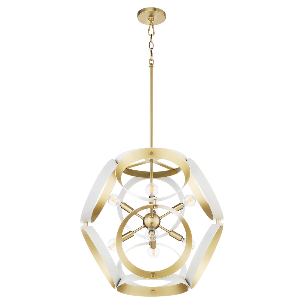 DOMAIN 22" PENDANT - STUDIO WHITE/AGED BRASS