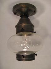 Northeast Lantern 2024-DB-MED-CLR - Onion Flush No Cage Dark Brass Medium Base Socket Clear Glass