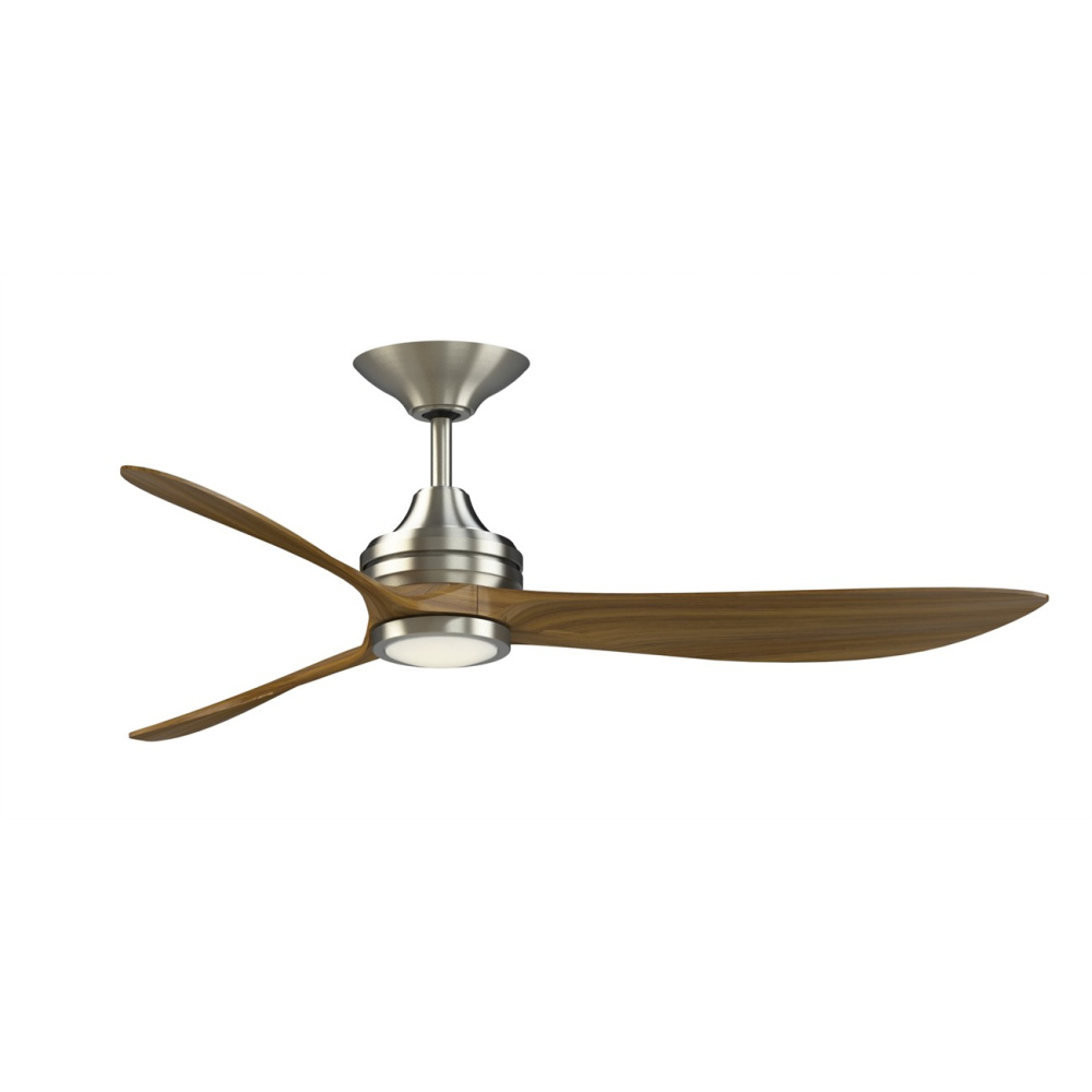 Aviara 60 in Indoor/Outdoor Ceiling Fan with LED CCT Select Light Kit - Brushed Nickel w/ Koa blades